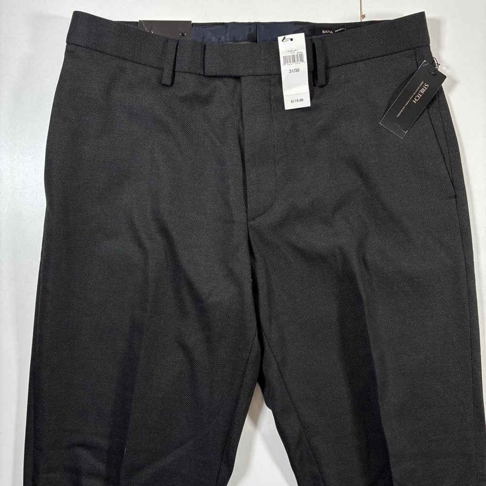 NEW Banana Republic Dress Pants 31x30 Black Slim Fit Stretch Rayon Stretch